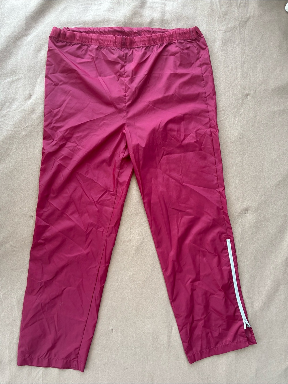 Women's Magenta Lightweight Track Pants with Side Zip Accent